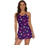 Colorful Stars Hearts Seamless Vector Pattern 2-in-1 Flare Activity Dress