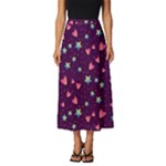 Colorful Stars Hearts Seamless Vector Pattern Classic Midi Chiffon Skirt