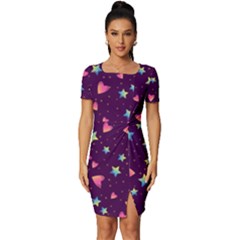 Fitted Knot Split End Bodycon Dress 