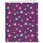 Colorful Stars Hearts Seamless Vector Pattern 8  x 10  Hardcover Notebook