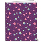 Colorful Stars Hearts Seamless Vector Pattern 8  x 10  Softcover Notebook
