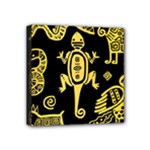 Mexican Culture Golden Tribal Icons Mini Canvas 4  x 4  (Stretched)