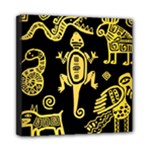 Mexican Culture Golden Tribal Icons Mini Canvas 8  x 8  (Stretched)