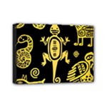 Mexican Culture Golden Tribal Icons Mini Canvas 7  x 5  (Stretched)