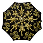 Mexican Culture Golden Tribal Icons Straight Umbrellas