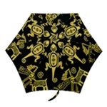 Mexican Culture Golden Tribal Icons Mini Folding Umbrellas