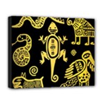 Mexican Culture Golden Tribal Icons Deluxe Canvas 20  x 16  (Stretched)