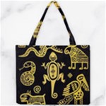 Mexican Culture Golden Tribal Icons Mini Tote Bag