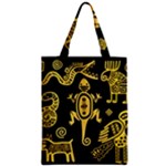 Mexican Culture Golden Tribal Icons Zipper Classic Tote Bag