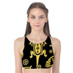 Mexican Culture Golden Tribal Icons Tank Bikini Top