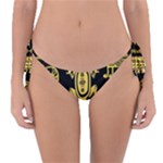 Mexican Culture Golden Tribal Icons Reversible Bikini Bottoms
