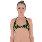 Mexican Culture Golden Tribal Icons Halter Neck Bikini Top
