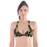 Mexican Culture Golden Tribal Icons Plunge Bikini Top