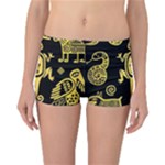 Mexican Culture Golden Tribal Icons Reversible Boyleg Bikini Bottoms