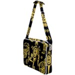 Mexican Culture Golden Tribal Icons Cross Body Office Bag