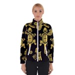 Mexican Culture Golden Tribal Icons Women s Bomber Jacket