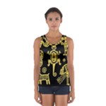 Mexican Culture Golden Tribal Icons Sport Tank Top 