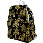 Mexican Culture Golden Tribal Icons Top Flap Backpack