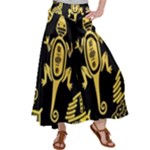 Mexican Culture Golden Tribal Icons Women s Satin Palazzo Pants