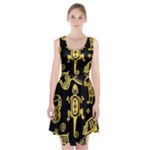 Mexican Culture Golden Tribal Icons Racerback Midi Dress