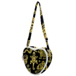 Mexican Culture Golden Tribal Icons Heart Shoulder Bag