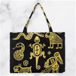 Mexican Culture Golden Tribal Icons Medium Tote Bag