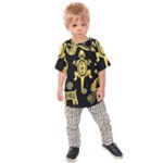 Mexican Culture Golden Tribal Icons Kids  Raglan T-Shirt