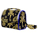 Mexican Culture Golden Tribal Icons Satchel Shoulder Bag