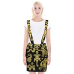 Mexican Culture Golden Tribal Icons Braces Suspender Skirt