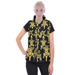 Mexican Culture Golden Tribal Icons Women s Button Up Vest