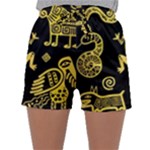 Mexican Culture Golden Tribal Icons Sleepwear Shorts