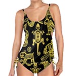 Mexican Culture Golden Tribal Icons Tankini Set