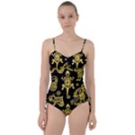 Mexican Culture Golden Tribal Icons Sweetheart Tankini Set