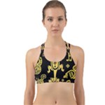 Mexican Culture Golden Tribal Icons Back Web Sports Bra