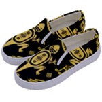 Mexican Culture Golden Tribal Icons Kids  Canvas Slip Ons