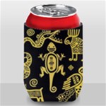 Mexican Culture Golden Tribal Icons Can Holder