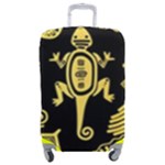Mexican Culture Golden Tribal Icons Luggage Cover (Medium)