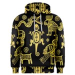 Mexican Culture Golden Tribal Icons Men s Overhead Hoodie