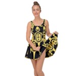 Mexican Culture Golden Tribal Icons Inside Out Casual Dress