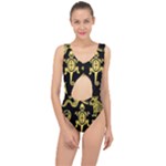 Mexican Culture Golden Tribal Icons Center Cut Out Swimsuit