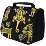 Mexican Culture Golden Tribal Icons Full Print Travel Pouch (Big)