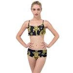 Mexican Culture Golden Tribal Icons Layered Top Bikini Set