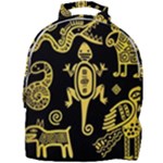 Mexican Culture Golden Tribal Icons Mini Full Print Backpack