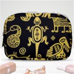 Mexican Culture Golden Tribal Icons Make Up Pouch (Small)