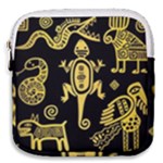 Mexican Culture Golden Tribal Icons Mini Square Pouch