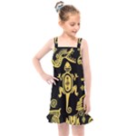 Mexican Culture Golden Tribal Icons Kids  Overall Dress