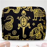 Mexican Culture Golden Tribal Icons Make Up Pouch (Large)