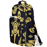 Mexican Culture Golden Tribal Icons Double Compartment Backpack