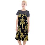Mexican Culture Golden Tribal Icons Camis Fishtail Dress