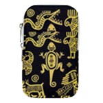 Mexican Culture Golden Tribal Icons Waist Pouch (Small)